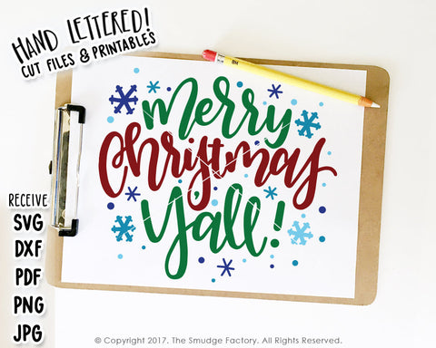 Merry Christmas Y'all SVG & Printable
