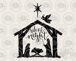 Silent Night Manger SVG & Printable