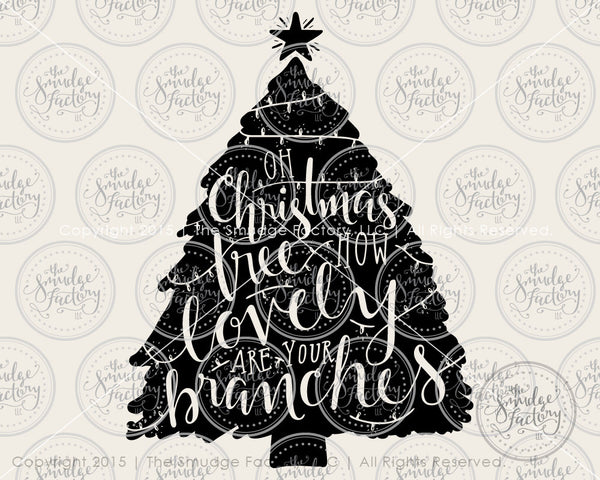 Oh Christmas Tree Decoration SVG & Printable
