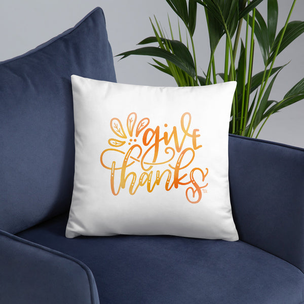 Give Thanks / Merry Christmas Reversible Pillow