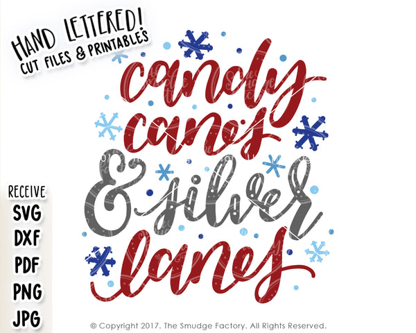 Candy Canes & Silver Lanes SVG & Printable