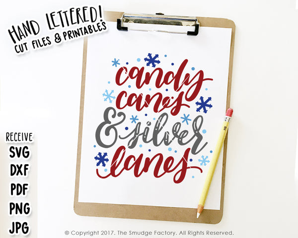 Candy Canes & Silver Lanes SVG & Printable
